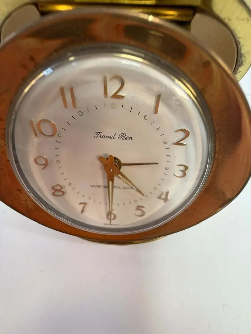 Vintage Westclox Travel Ben Wind-Up Alarm Clock in Clamshell Case